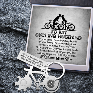 Bike Multitool Repair Keychain - Cycling - To My Cycling Husband - I Wheelie Love You - Ukgkzn14001