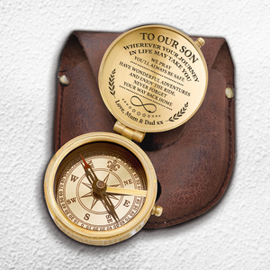Engraved Compass - Family - To Our Son - We Pray You'll Always Be Safe - Ukgpb16035