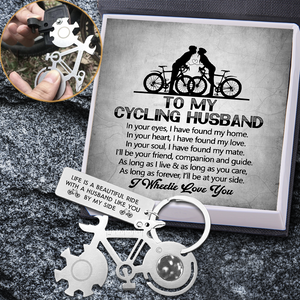 Bike Multitool Repair Keychain - Cycling - To My Cycling Husband - I Wheelie Love You - Ukgkzn14001