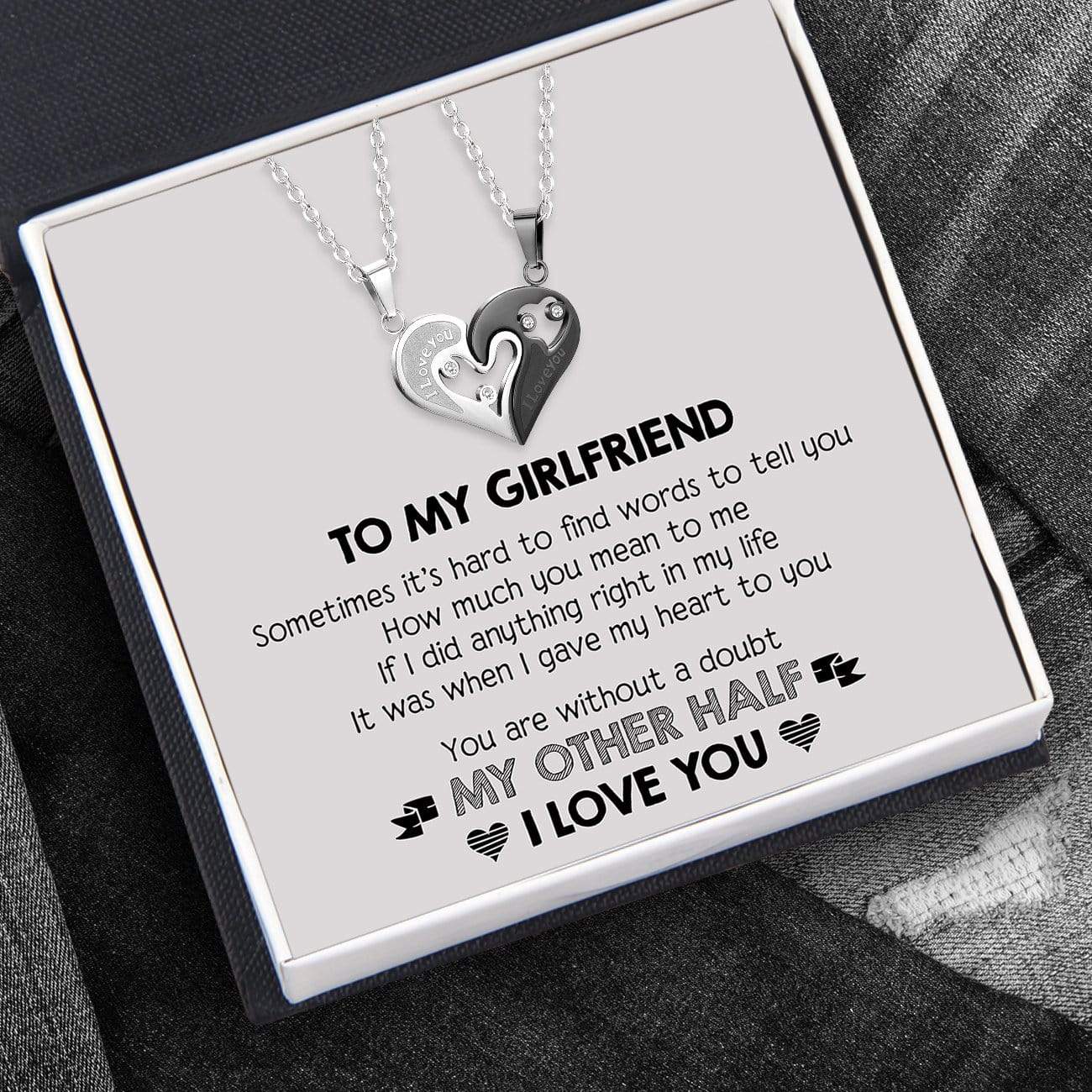 Couple Heart Necklaces - To My Girlfriend - How Much You Mean To Me - Ukglt13006
