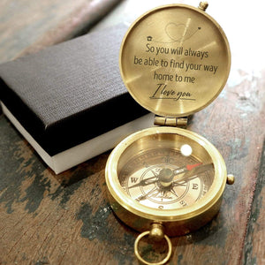 Engraved Compass - So You Will Always Be Able To Find Your Way Home To Me - Ukgpb14008
