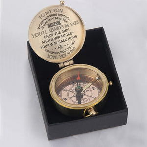 Engraved Compass - To My Son, I Pray You'll Always Be Safe - Love, Your Dad - Ukgpb16034