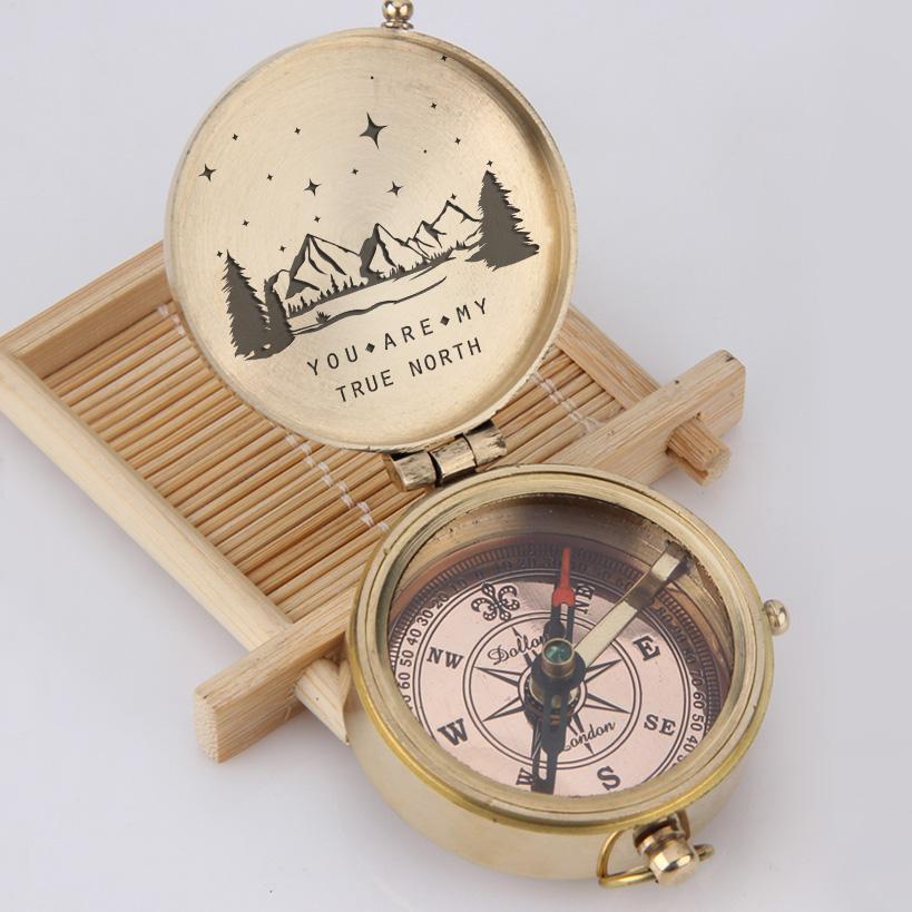 Engraved Compass - You Are My True North - Ukgpb26098