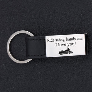 Engraved Keychain - Biker - To My Man - Ride Safely Handsome - Ukgkd14001
