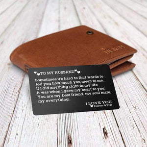 Engraved Wallet Card - To My Husband Hard To Find Words To Tell You - Ukgca14001