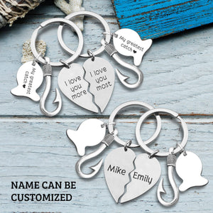 Personalized Fishing Heart Puzzle Keychains - To My Man - The Day I Met You I Found My Missing Piece - Ukgkbn26007