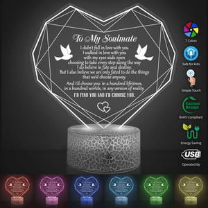 Heart Led Light - Family - To My Soulmate - I'd Choose You In Any Version Of Reality - Ukglca13035