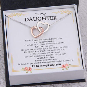 Interlocked Heart Necklace - To My Daughter - Never Forget How Much I Love You - Ukgnp17003