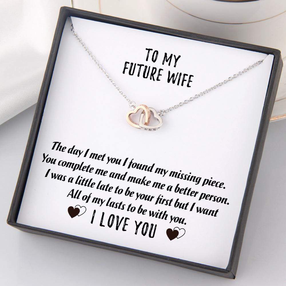 Interlocked Heart Necklace - To My Future Wife - All Of My Lasts To Be With You - Ukgnp25006