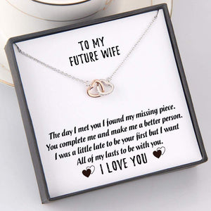 Interlocked Heart Necklace - To My Future Wife - All Of My Lasts To Be With You - Ukgnp25006