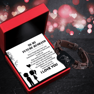 Leather Cord Bracelet - To My Future Husband - Never Forget That I Love You - Ukgbr14009