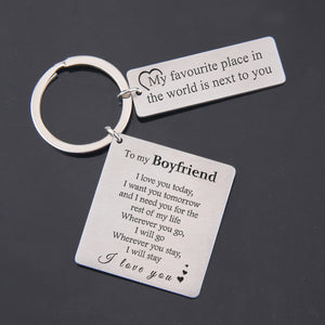 Calendar Keychain - To My Boyfriend - My Favourite Place In The World Is Next To You - Ukgkr12001 - Love My Soulmate