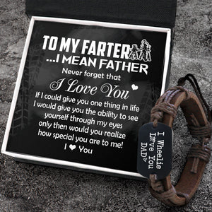 Leather Cord Bracelet - Biker - To My Father - How Special You Are To Me! - Ukgbr18012
