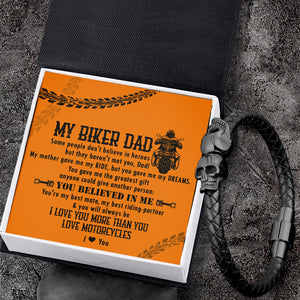 Skull Cuff Bracelet - Biker - To My Biker Dad - I Love You More Than You Love Motorcycles - Ukgbbh18003