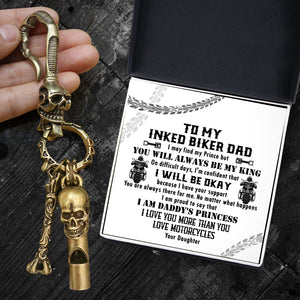 Skull Keychain Holder - Biker - To My Dad - You Will Always Be My King - Ukgkci18010