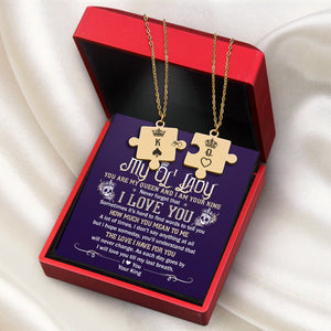 Puzzle Piece Necklace - Skull - To My Ol' Lady - The Love I Have For You Will Never Change - Ukglmb13006