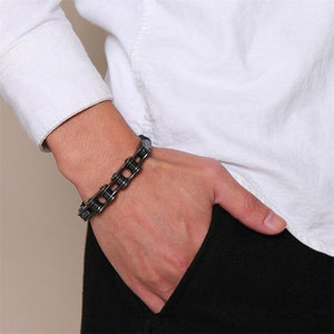 Chain Woven Leather Bracelet - Biker - To My Son - I Love You - Ukgbbp16003