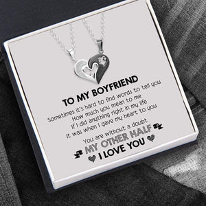 Couple Heart Necklaces - To My Boyfriend - How Much You Mean To Me - Ukglt12001 - Love My Soulmate