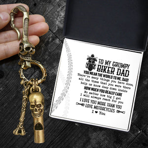 Skull Keychain Holder - Biker - To My Dad - I Will Always Reach For You - Ukgkci18009