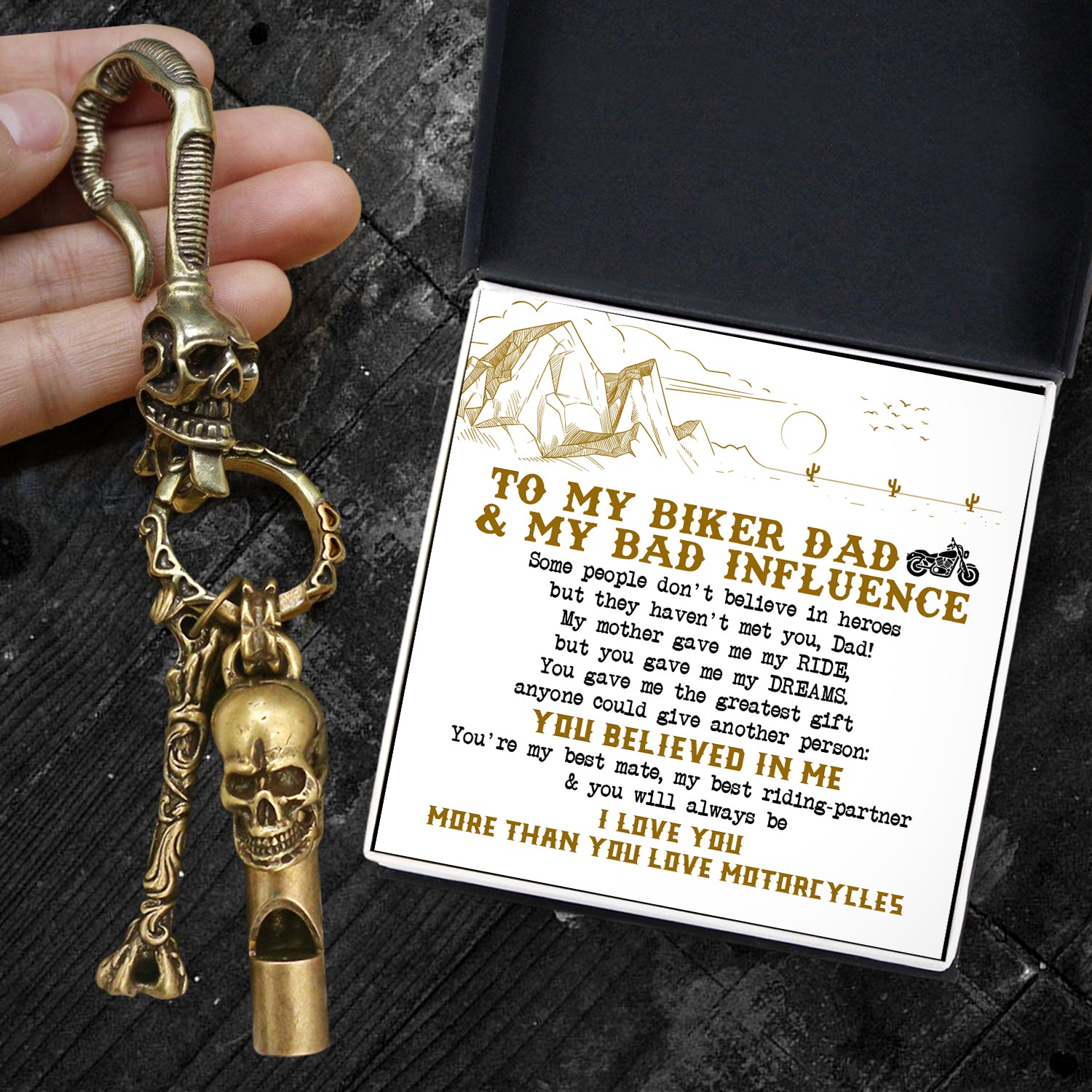 Skull Keychain Holder - Biker - To My Dad - You're My Best Mate, My Best Riding-Partner - Ukgkci18015
