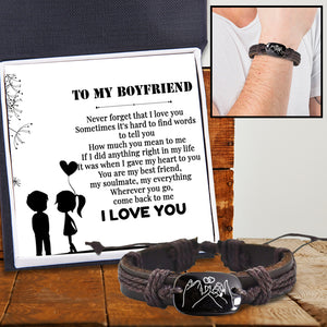 Leather Cord Bracelet - To My Boyfriend - Never Forget That I Love You - Ukgbr12001 - Love My Soulmate