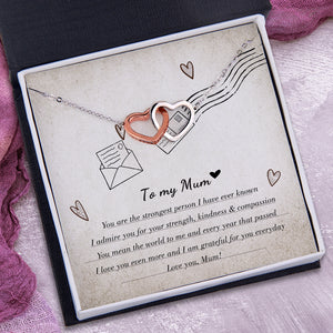 Interlocked Heart Necklace - To My Mum - You Are The Strongest Person - Ukgnp19003 - Love My Soulmate