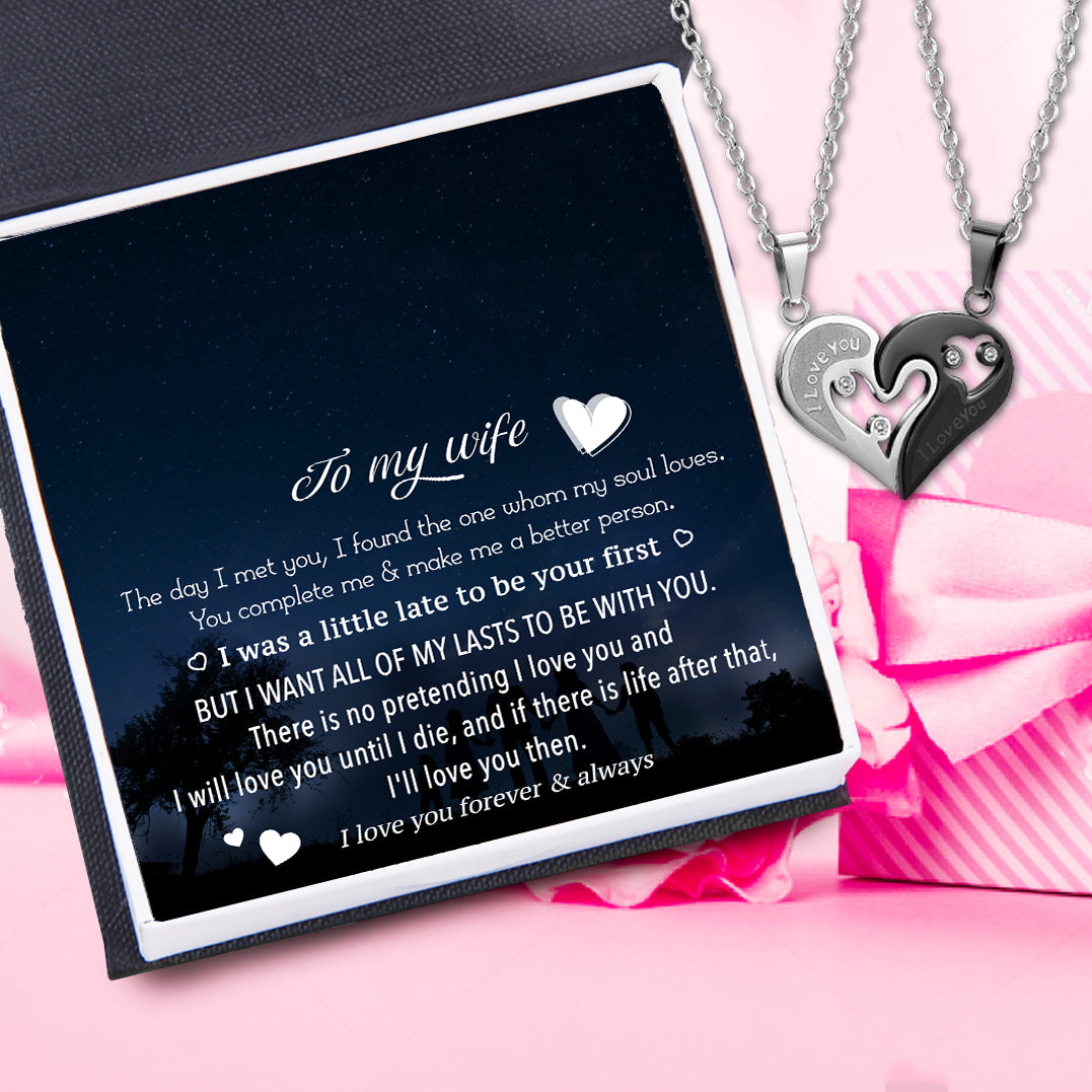 Couple Heart Necklaces - To My Wife - There Is No Pretending I Love You - Ukglt15001