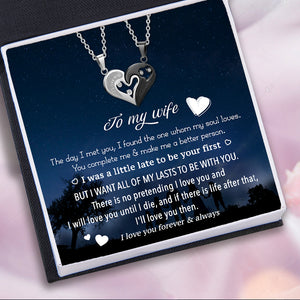 Couple Heart Necklaces - To My Wife - There Is No Pretending I Love You - Ukglt15001