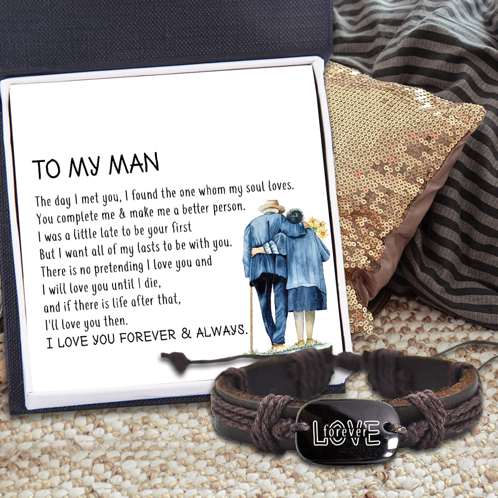 Leather Cord Bracelet - To My Man - But I Want All Of My Lasts To Be With You - Ukgbr26001