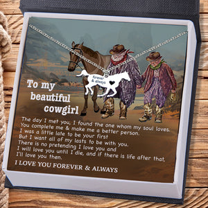 Horse Necklace - To My Beautiful CowGirl - I Love You Forever & Always - Ukgnu13003