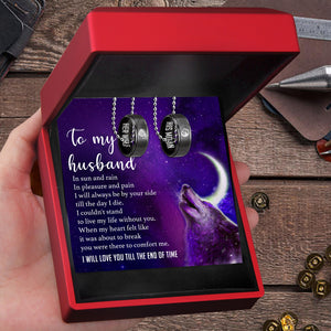 Couple Pendant Necklaces -  Wolf - To My Husband - I Will Love You Till The End Of Time - Ukgnw14001