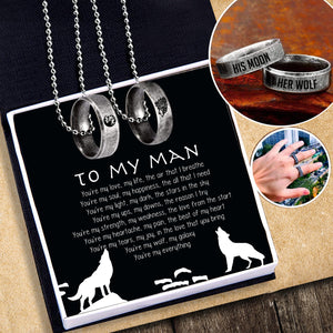 Couple Ring Necklaces - Wolf - To My Man - You're My Everything - Ukgndx26002