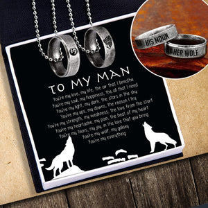 Couple Ring Necklaces - Wolf - To My Man - You're My Everything - Ukgndx26002