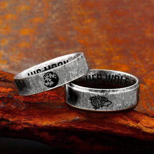 Couple Ring Necklaces - Wolf - To My Husband - I Will Love You Till The End Of Time - Ukgndx14001
