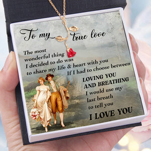 Red Rose Necklace - Family - To My True Love - I Love You - Ukgnzn13001