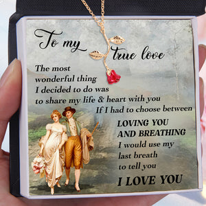 Red Rose Necklace - Family - To My True Love - I Love You - Ukgnzn13001