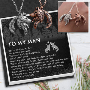 Couple Wolf Pendant Necklaces - To My Man - You're My Everything - Ukgnbd26002