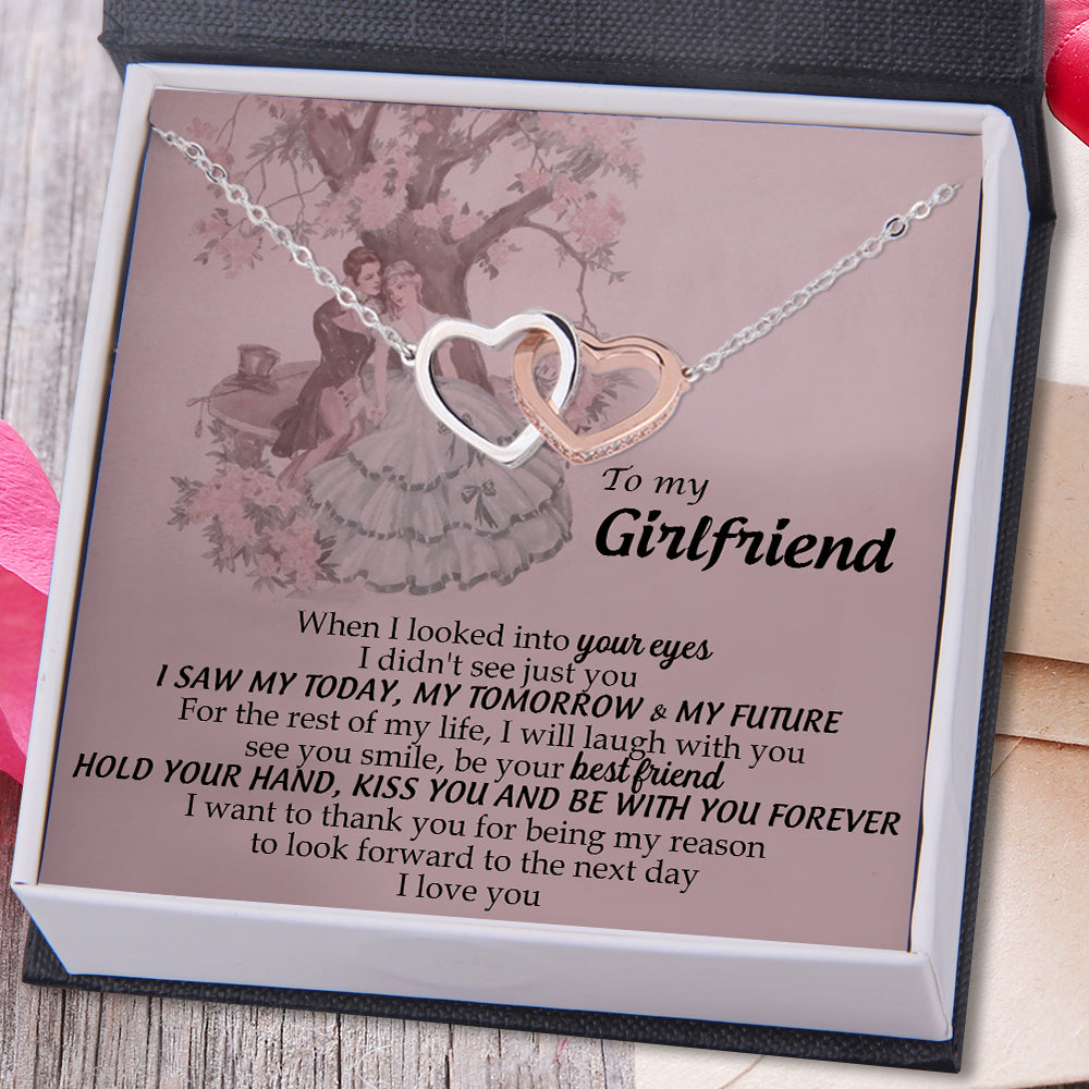 Interlocked Heart Necklace - To My Girlfriend - I Love You - Ukgnp13003