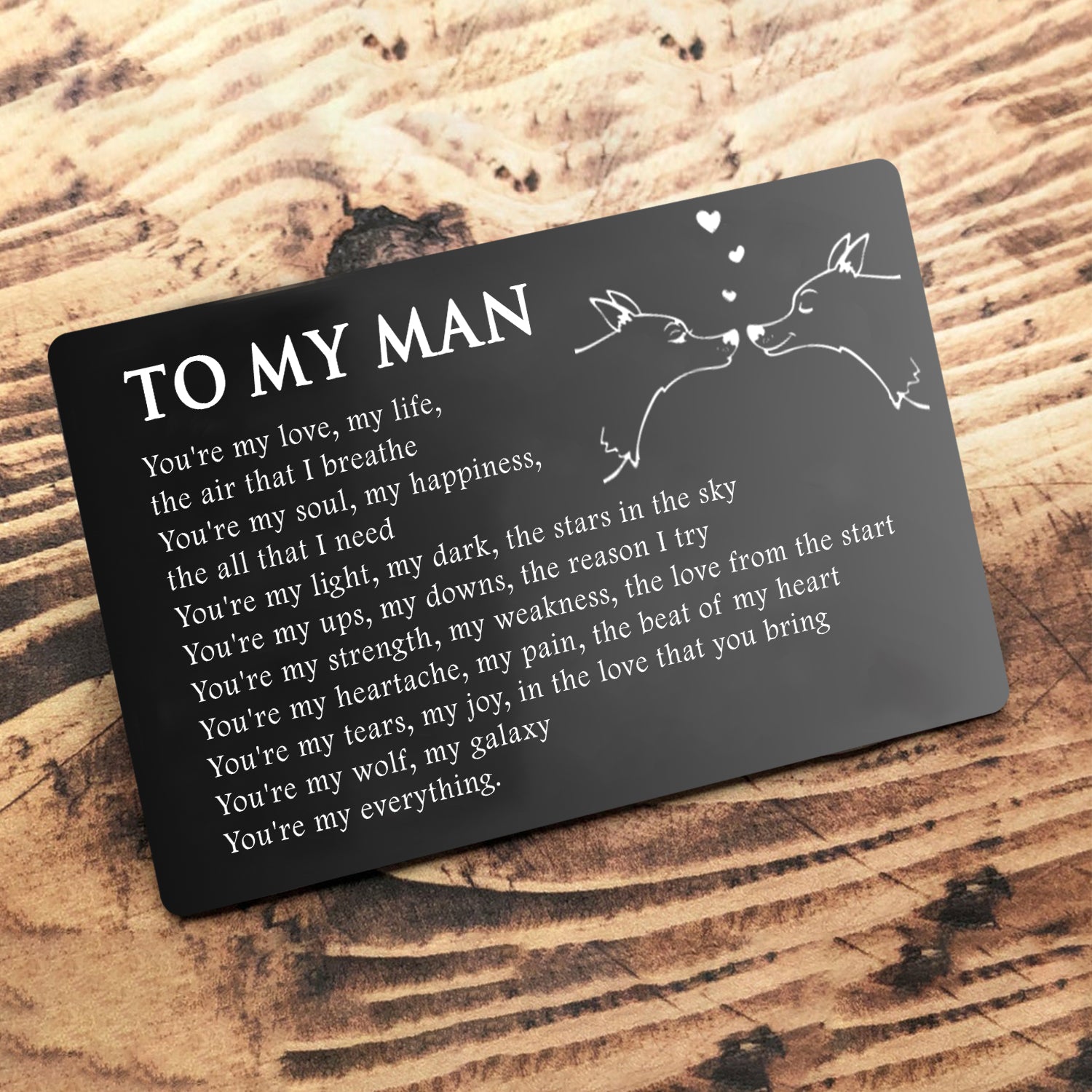 Wallet Card - Wolf - To My Man - You're My Everything - Ukgca26002