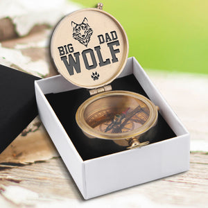 Engraved Compass - Wolf - To My Dad - Big Dad Wolf - Ukgpb18008