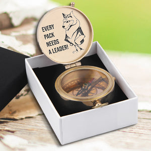Engraved Compass - Wolf - To My Man - Every Pack Needs A Leader - Ukgpb26027