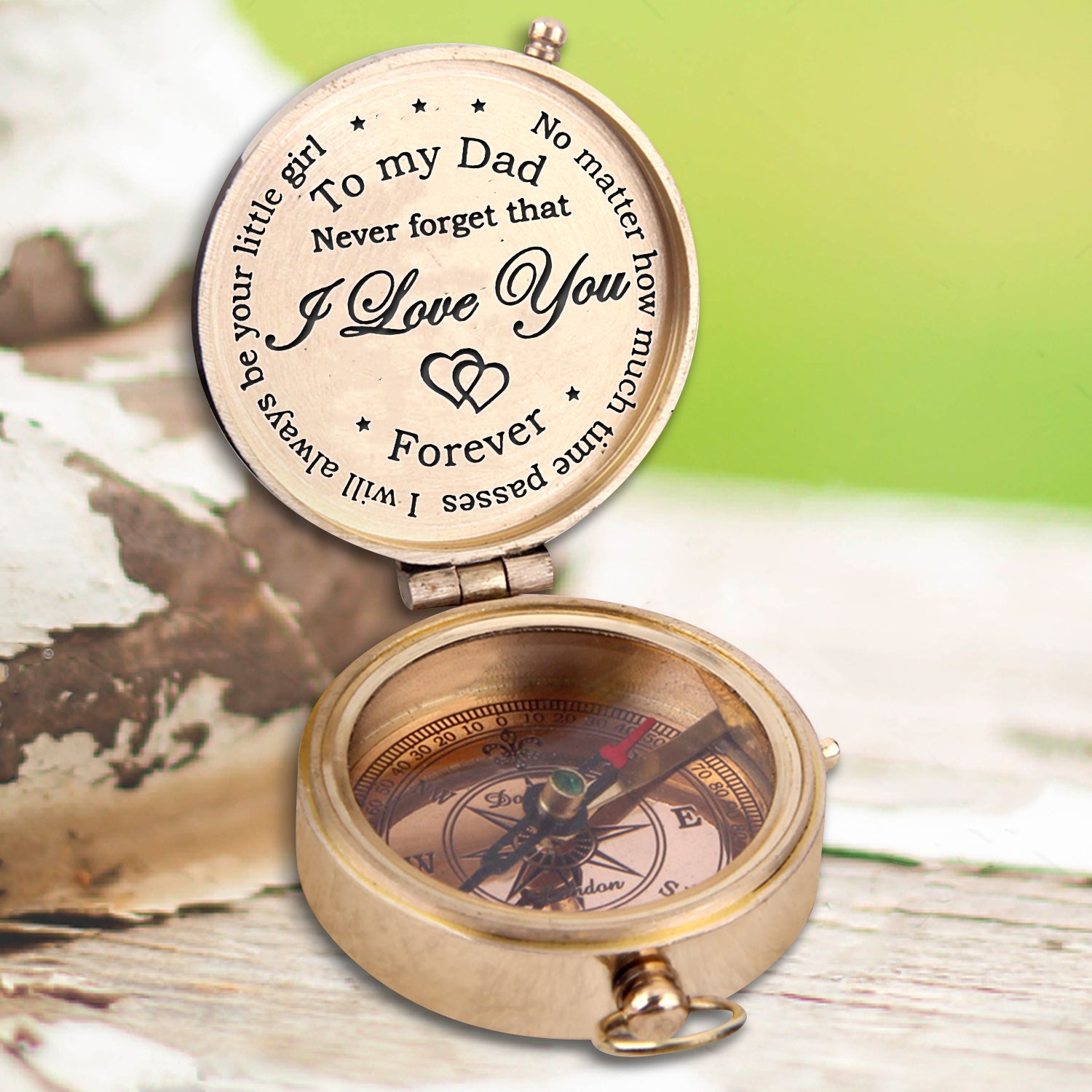 Engraved Compass - From Daughter - To My Dad Never Forget That I Love You Forever - Ukgpb18017