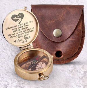 Engraved Compass - Family - To My Son - Never Forget Home Is Always Closer Than You Remember - Ukgpb16005
