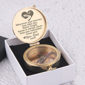 Engraved Compass - Family - To My Son - Never Forget Home Is Always Closer Than You Remember - Ukgpb16005