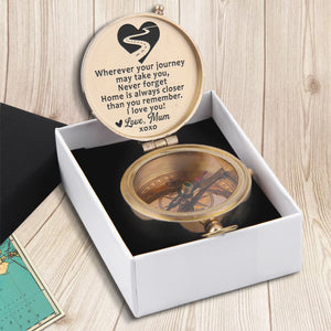 Engraved Compass - Family - To My Son - Home Is Always Closer Than You Remember - Ukgpb16004