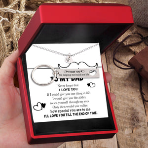 Necklace & Keychain Set - Family - To My Dad - I'll Love You Till The End Of The Time- Ukgnc18002