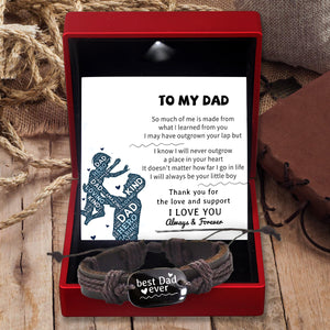 Leather Cord Bracelet - Family - To My Dad - So Much Of Me Is Made From What I Learned From You - Ukgbr18003 - Love My Soulmate