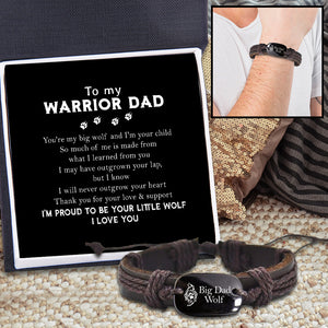 Leather Cord Bracelet - Wolf - To My Dad - You're My Big Wolf- Ukgbr18008