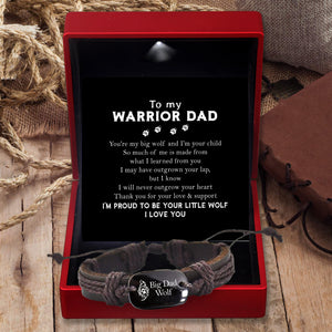 Leather Cord Bracelet - Wolf - To My Dad - You're My Big Wolf- Ukgbr18008