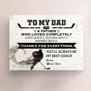 Matte Canvas - Hockey - To My Dad - From Son - Thank You For Everything - Uksjkc18001